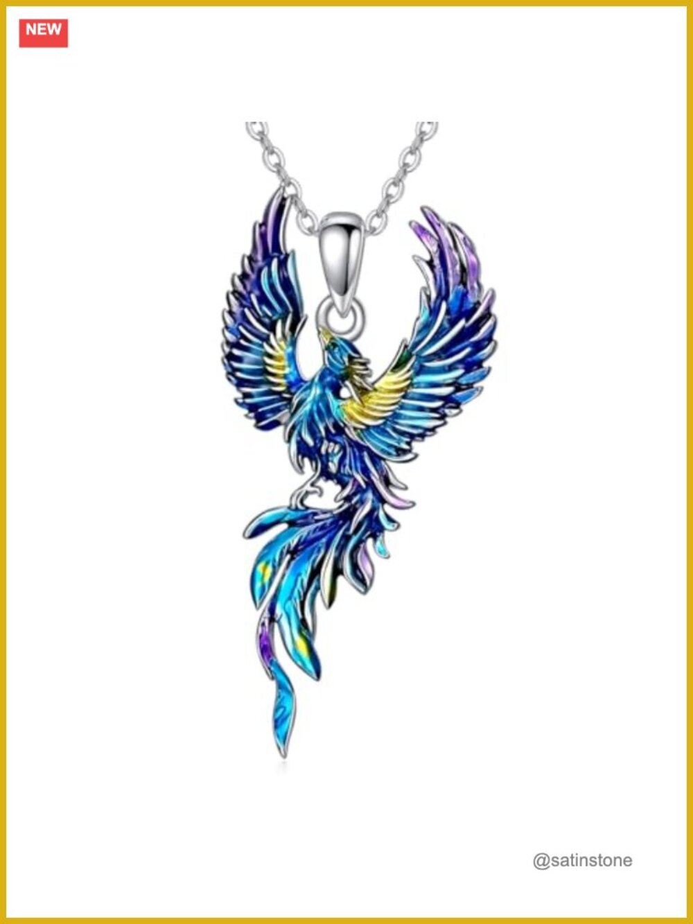 925 Sterling Silver Phoenix Pendant Necklace 18+2 Inch Bird Jewelry Gift